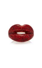 Moda Operandi Hot Lips By Solange Glitter Red Hotlips Ring
