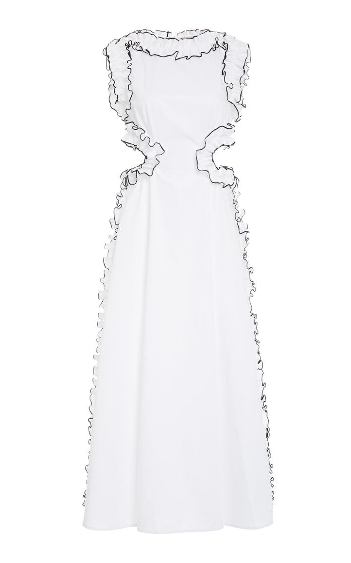 Christopher Kane Cotton Frill Cut Out Dress
