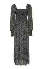 Rixo Marie Smocked Floral-print Crepe Midi Dress