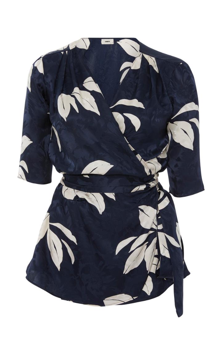 Warm Golden Road Silk Wrap Top