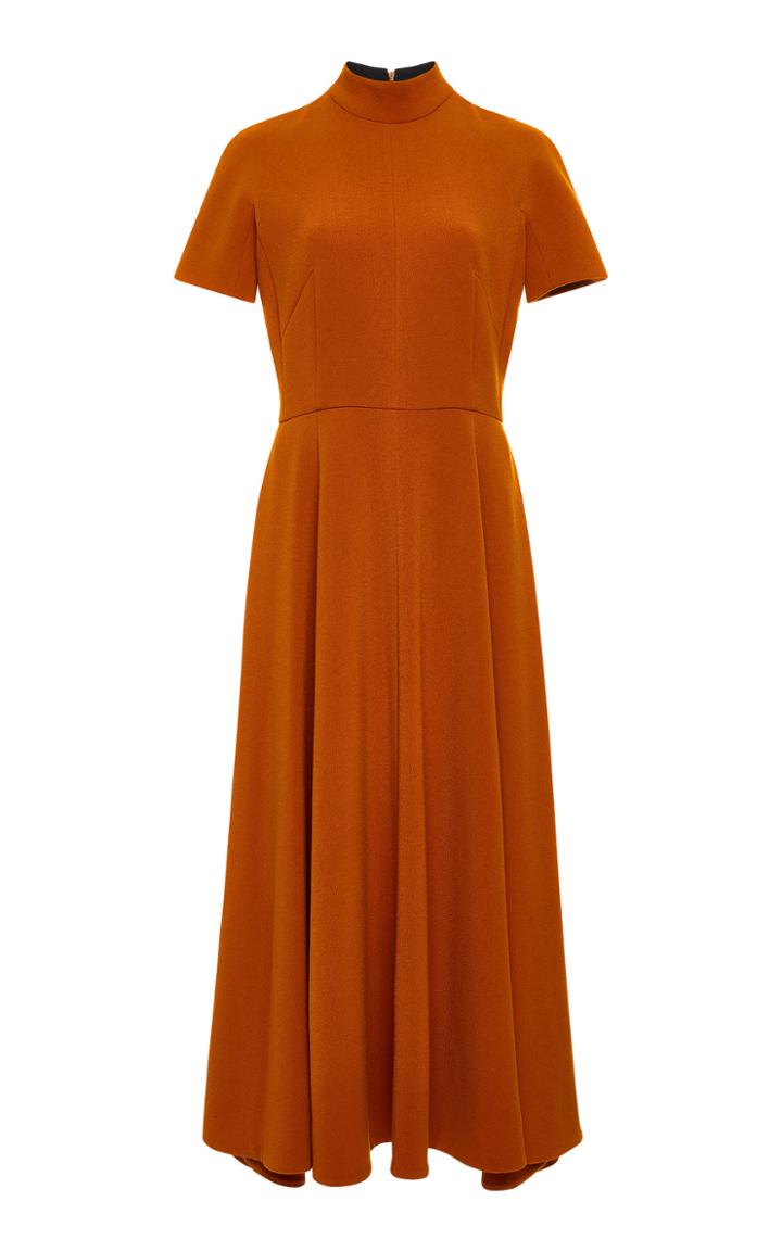 Emilia Wickstead Pleated Wool-crepe Midi Dress