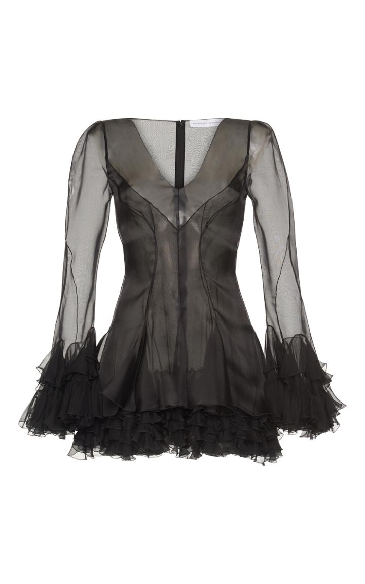 Francesco Scognamiglio V-neck Ruffled Mini Dress