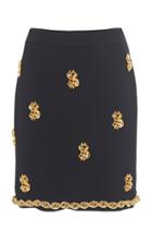 Moschino Currency-embellished Straight Skirt
