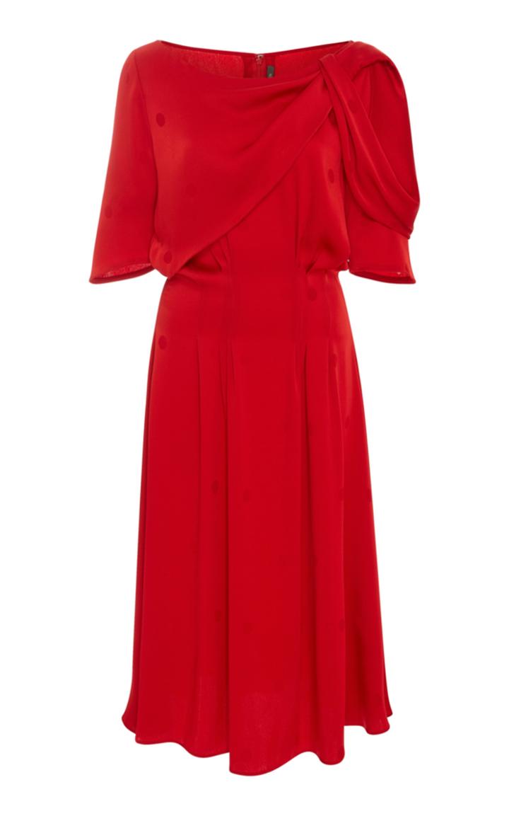 Zac Posen Draped Polka Dot Dress