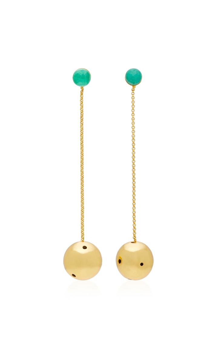 Paula Mendoza Viv 24k Gold-plated Emerald Earrings