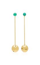 Paula Mendoza Viv 24k Gold-plated Emerald Earrings