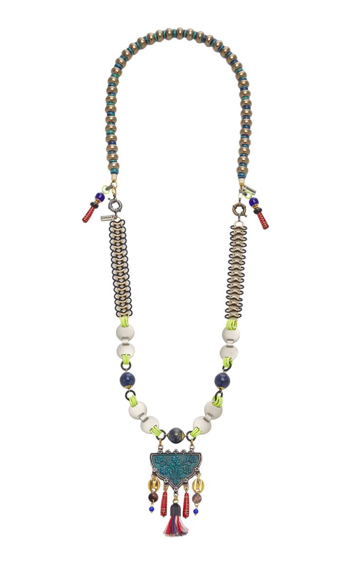 Montageart Lapis Lazuli And Murano Glass Necklace