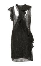 Versace Beaded Tulle Ruffle Dress
