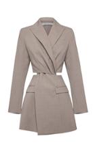 Moda Operandi Anna Quan Chiara Twist Wool-blend Mini Blazer Dress