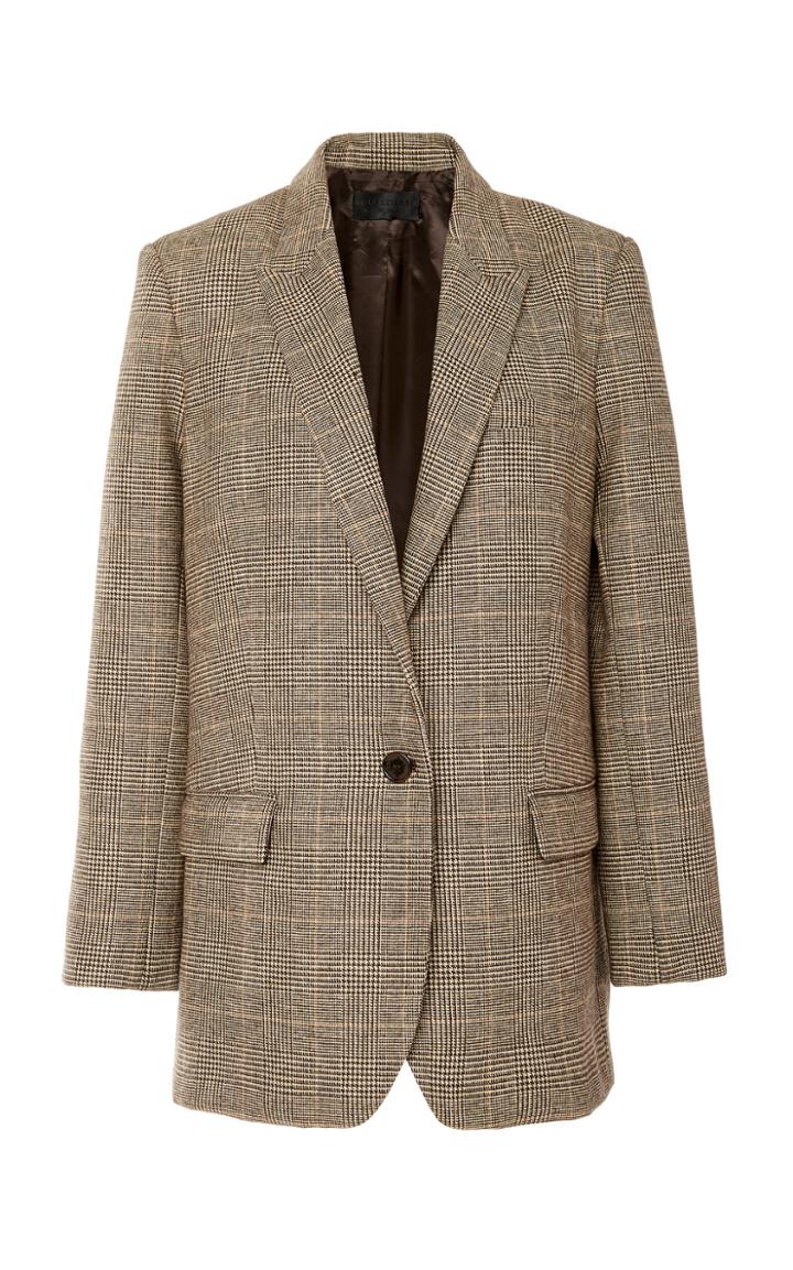 Nili Lotan Diane Checked Wool-blend Blazer