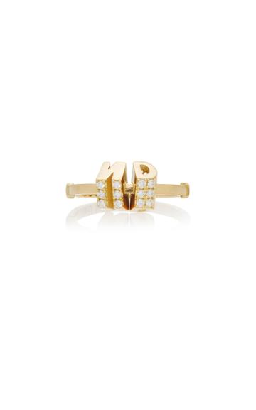 Noush Jewelry Barcode Double Initial Ring