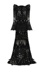 Raisa Vanessa Black Maxi Dress With Lace Detailed