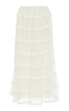 Red Valentino Embroidered Point D'esprit Skirt