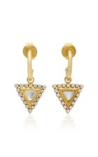 Amrapali Kundan 18k Gold Triangle Hoop Earrings