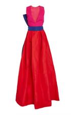 Sachin & Babi Savoia Silk Colorblock Gown