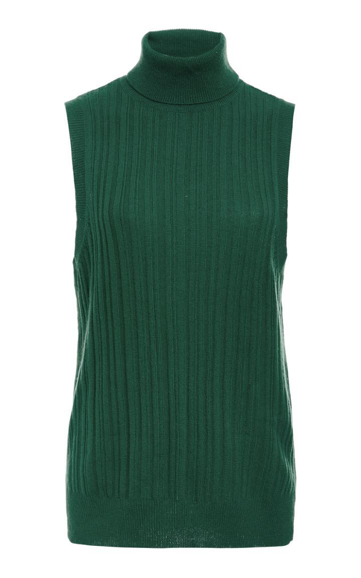 Lee Mathews Classic Cashmere Sleeveless Turtleneck