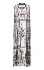 Cucculelli Shaheen Lilace Floral Embroidered Tulle Cape