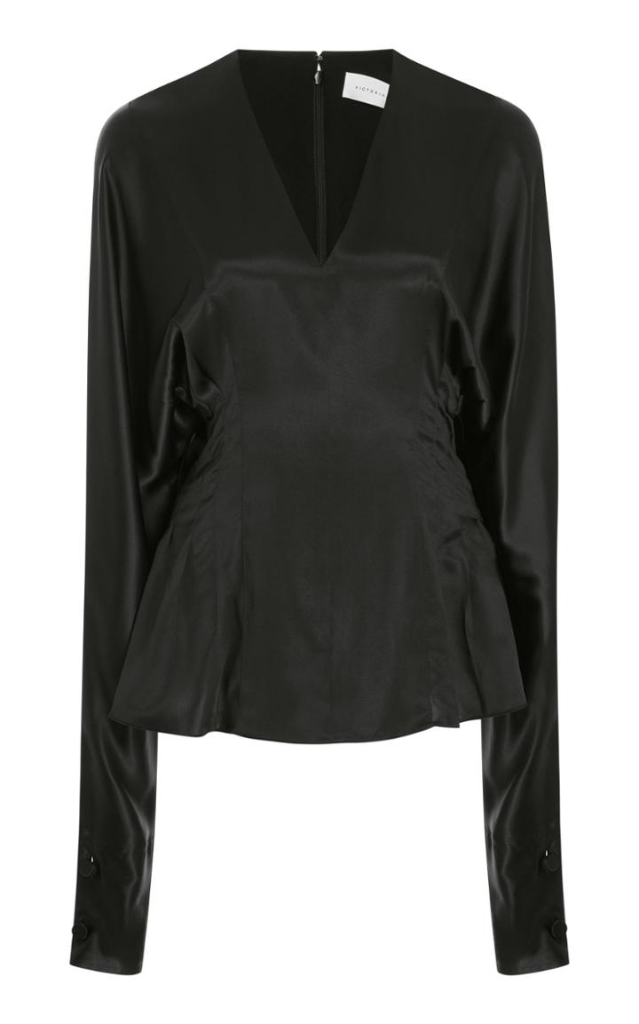 Victoria Beckham Gathered Satin Blouse
