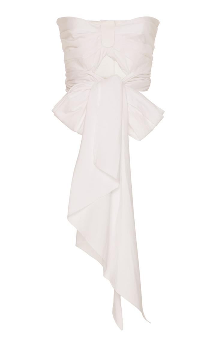 Moda Operandi Oscar De La Renta Strapless Cotton Poplin Cropped Top Size: 14