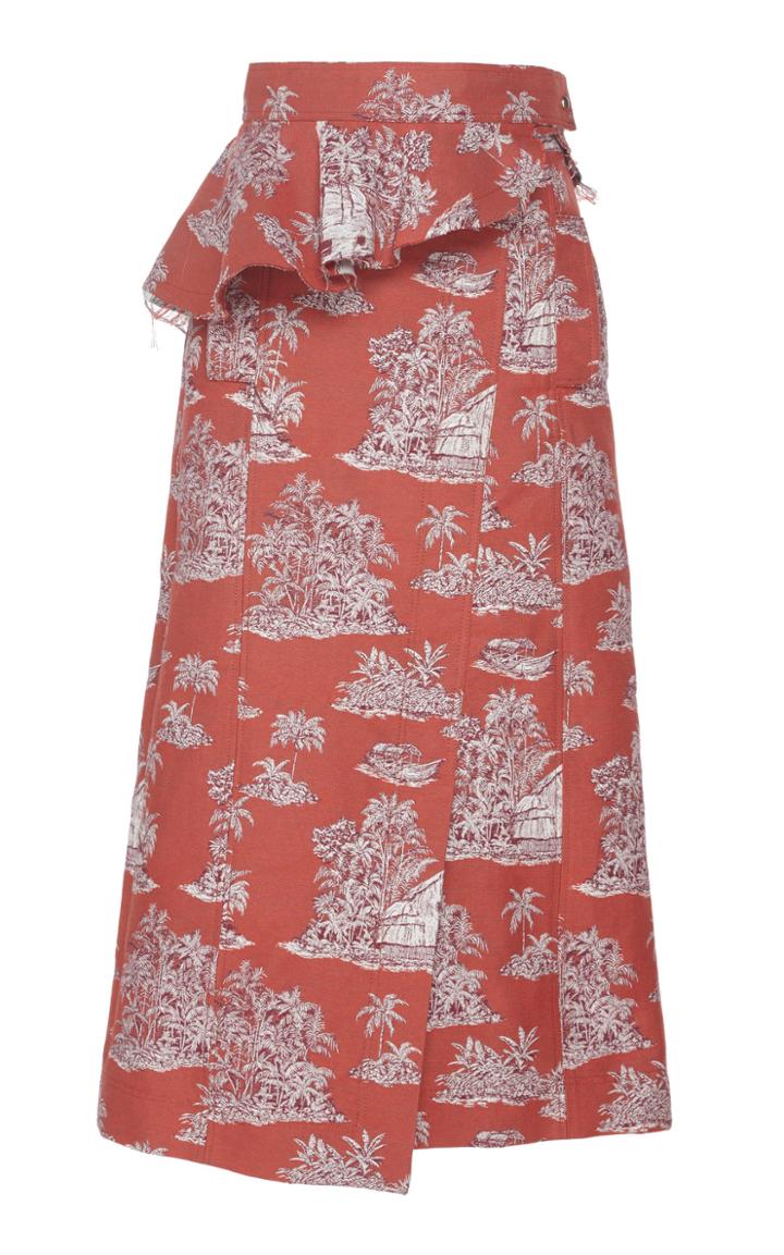 Johanna Ortiz Viajes A La Selva Printed Cotton-blend Midi Skirt
