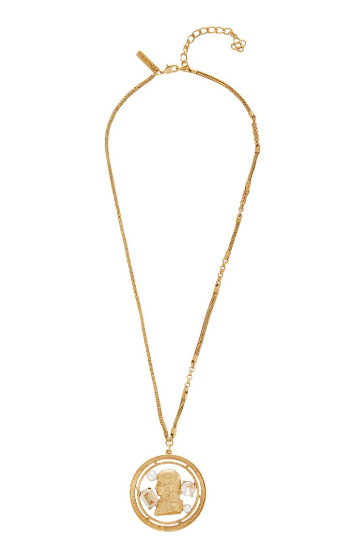 Oscar De La Renta Coin Pendant Necklace