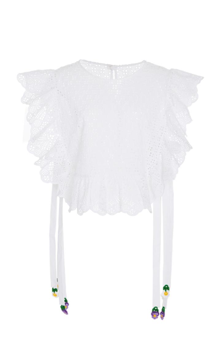 My Beachy Side Crocheted Cotton Bib Blouse