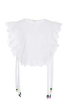 My Beachy Side Crocheted Cotton Bib Blouse