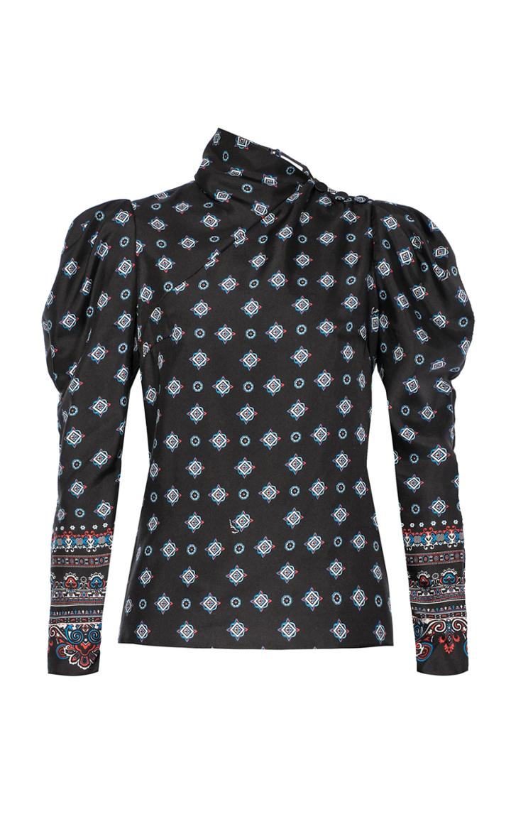 Moda Operandi Erdem Cedric Mockneck Silk Top