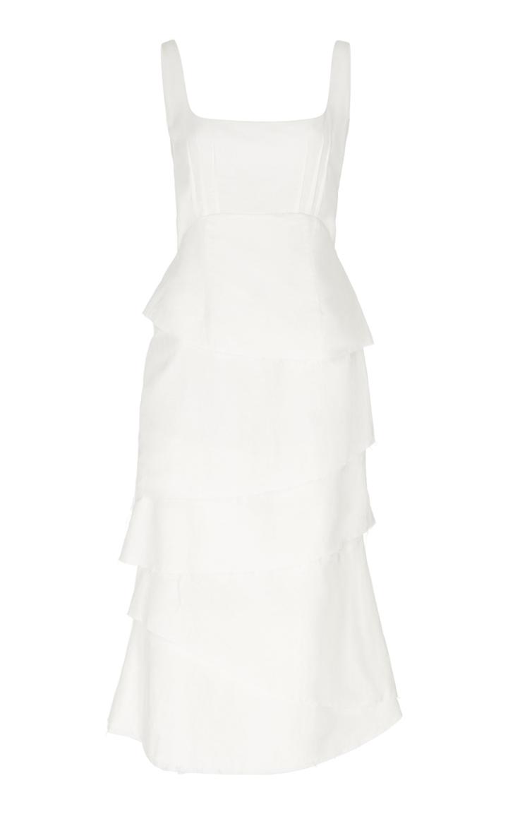 Moda Operandi Brock Collection Tiered Sleeveless Midi Dress Size: 0