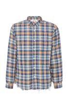 Frame Frayed-hem Plaid Cotton Button-up Shirt