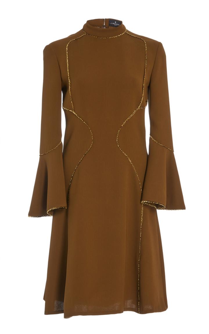 J. Mendel Embroidered Flare Mini Dress