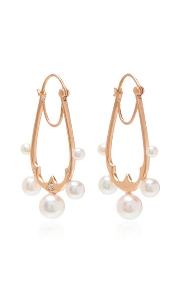 Parulina 18k Gold, Pearl And Diamond Earrings