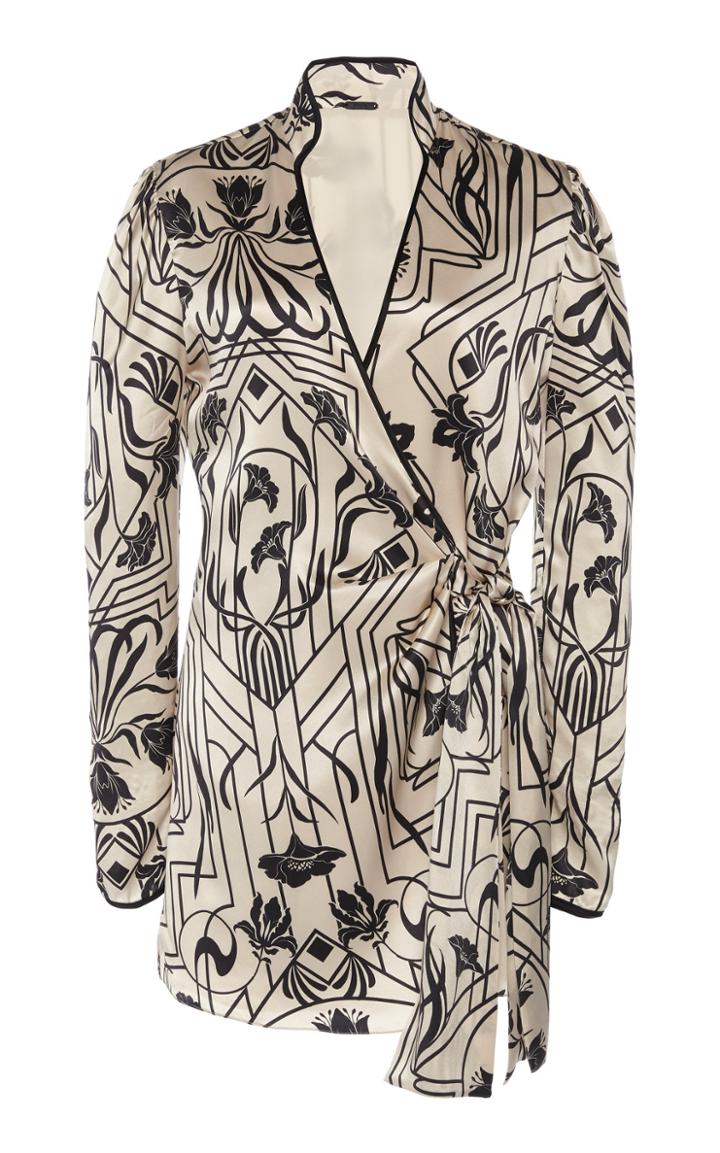 Moda Operandi Johanna Ortiz Jazz Age Printed Silk Wrap Top Size: 2
