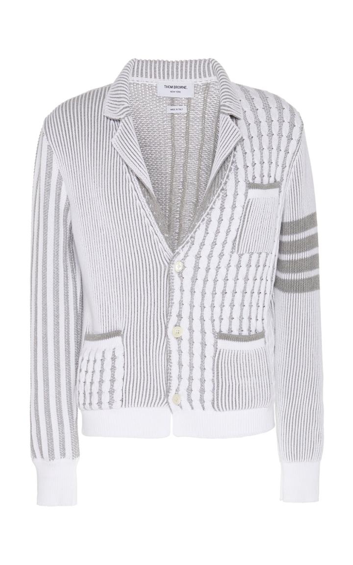 Thom Browne Seersucker Fun Mix Stitch Chunky Boxy Sport Coat