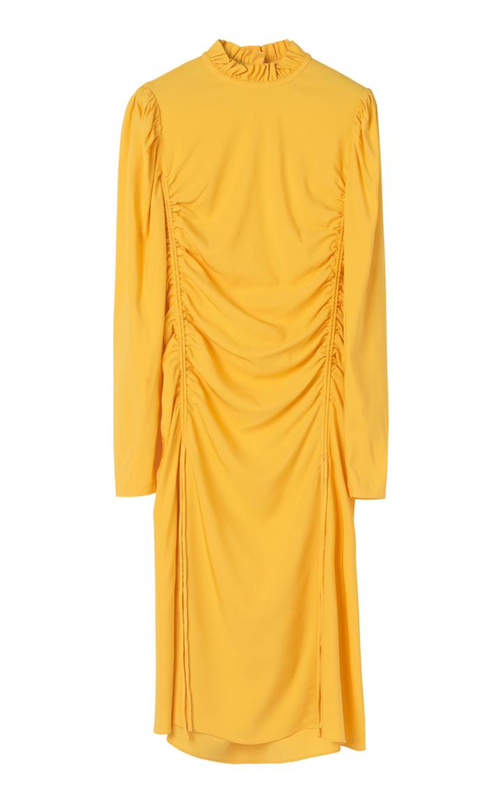 Moda Operandi By Malene Birger Calini Ruched Crepe Midi Dress