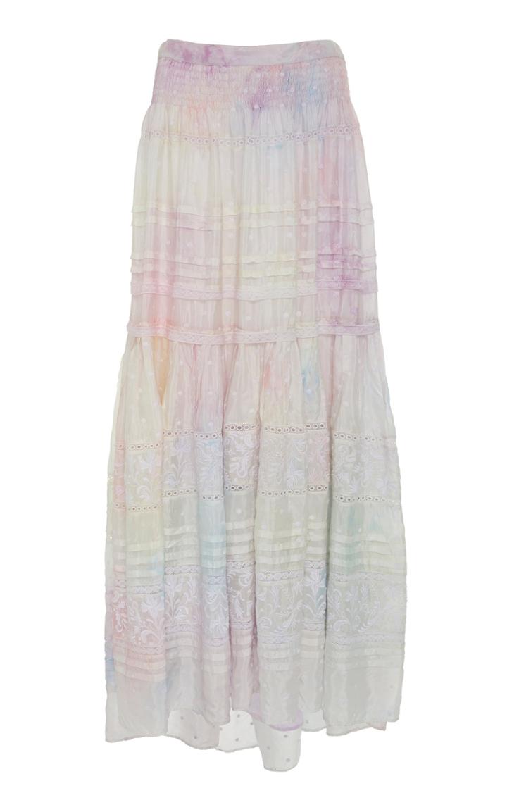 Loveshackfancy Linda Tie-dye Silk-voile Maxi Skirt
