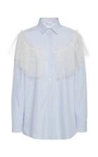 Red Valentino Point D'esprit Embellished Button Down