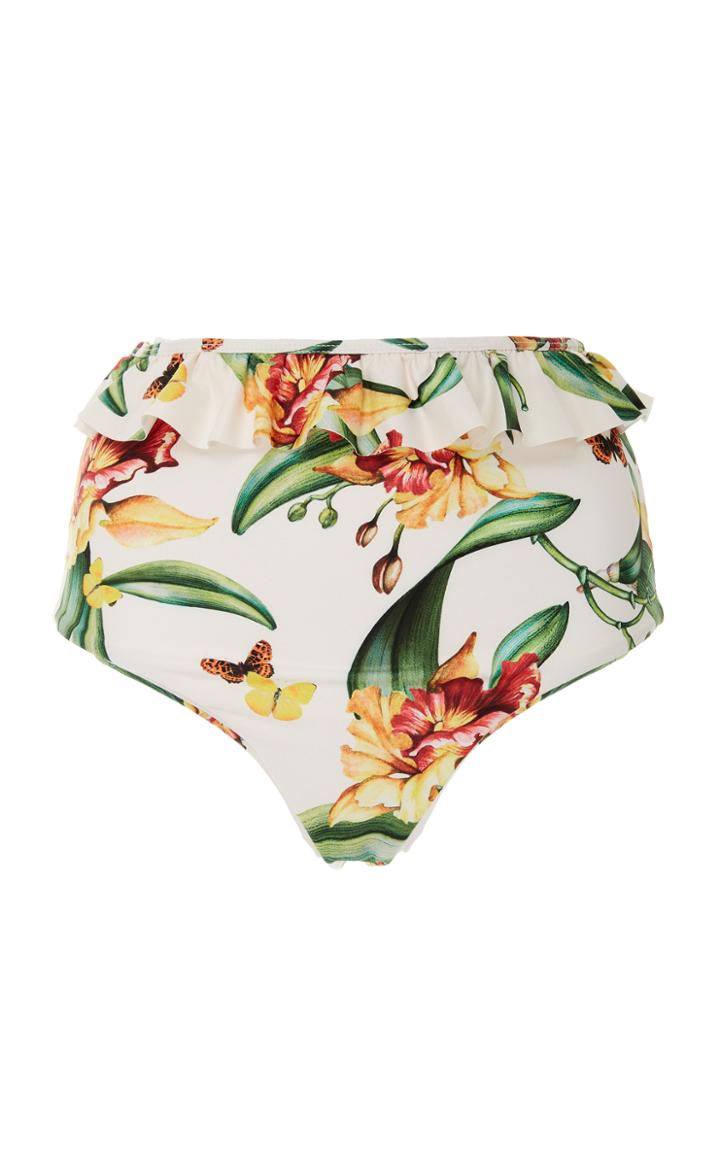 Agua By Agua Bendita Alicia High-waisted Ruffled Bikini Bottom Size: S