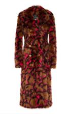 Versace Double Breasted Faux Fur Coat