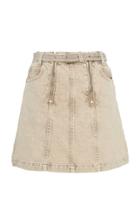 Proenza Schouler White Label Belted Zip-detailed Denim Mini Skirt
