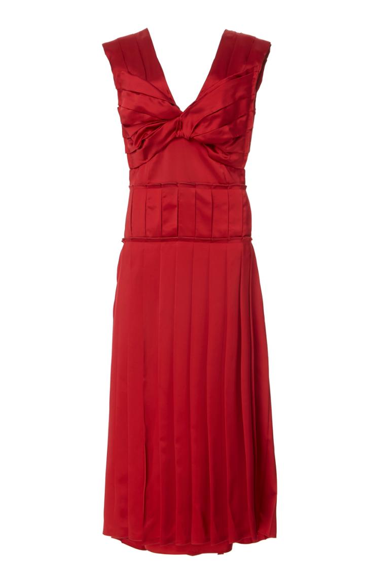 Marni Knotted Satin Asymmetric Dress
