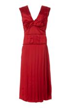 Marni Knotted Satin Asymmetric Dress