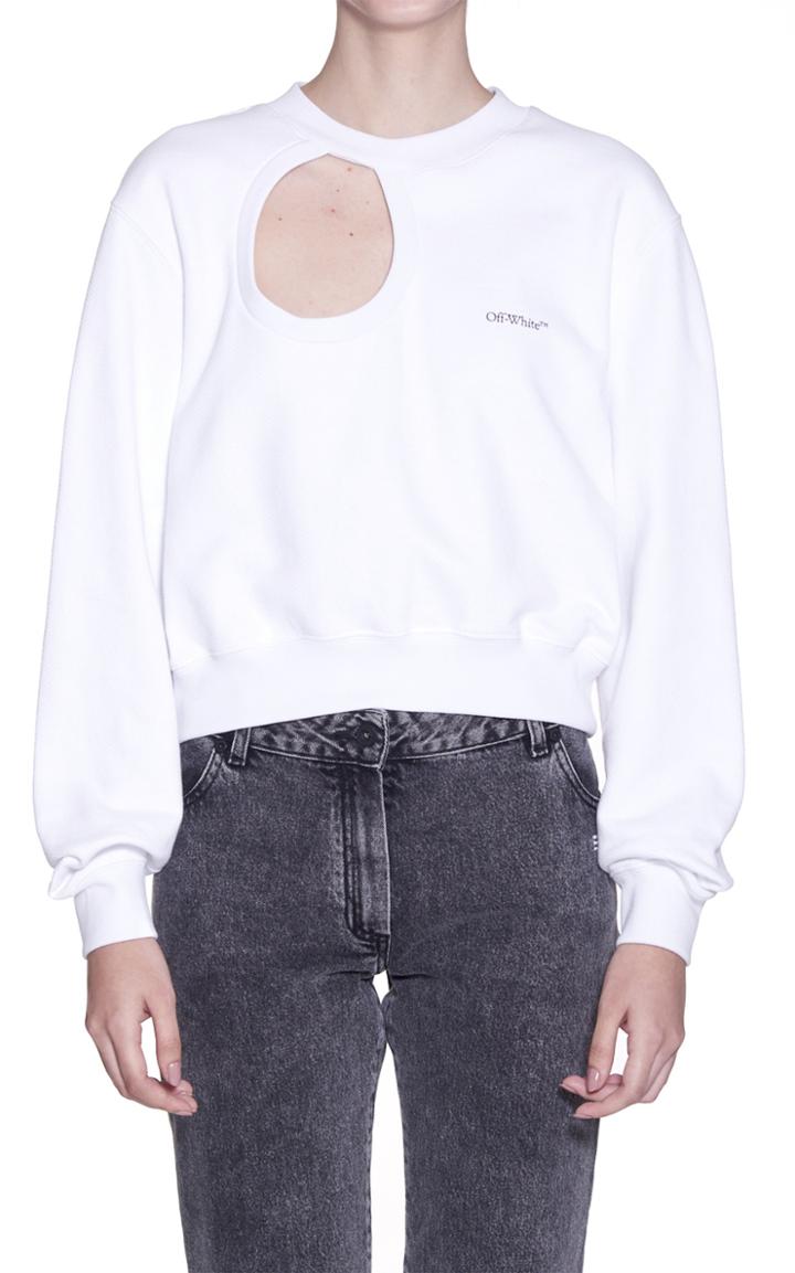 Moda Operandi Off-white C/o Virgil Abloh Meteor Open-hole Crewneck Sweatshirt Size: