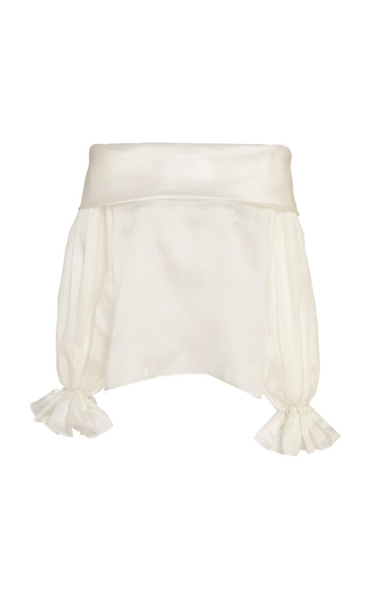 Leal Daccarett Maritza Off-the-shoulder Silk Organza Top