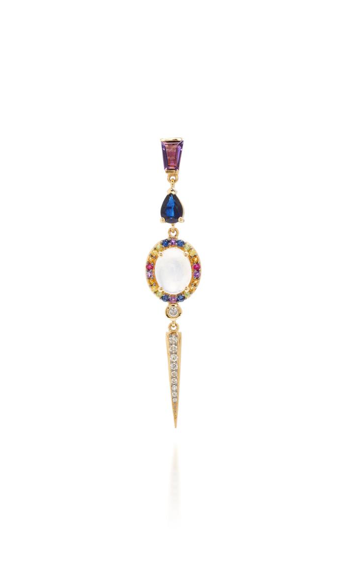 Holly Dyment Single Go Lightly Stiletto Multi Moonstone Earring