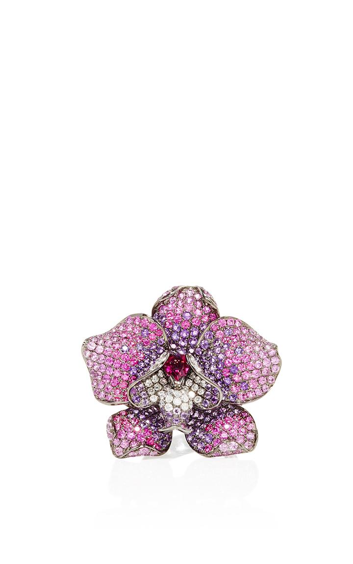 Wendy Yue Amethyst And Pink Sapphire Flower Ring
