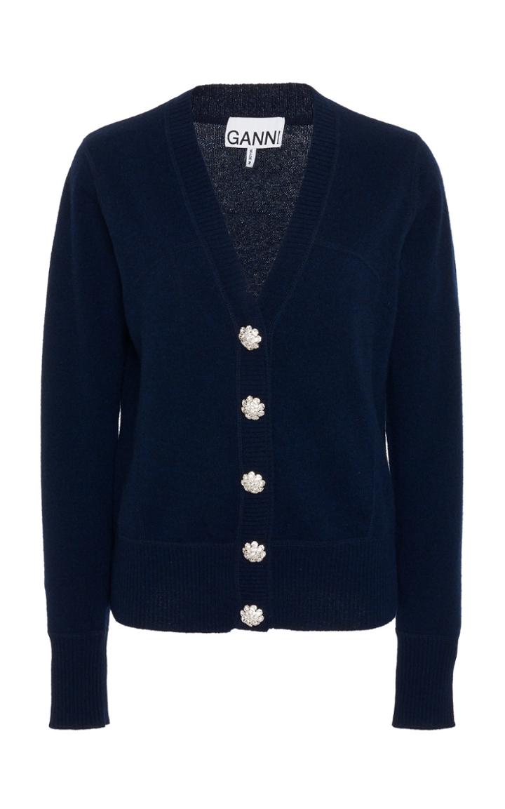Ganni Jewel-button Cashmere Cardigan