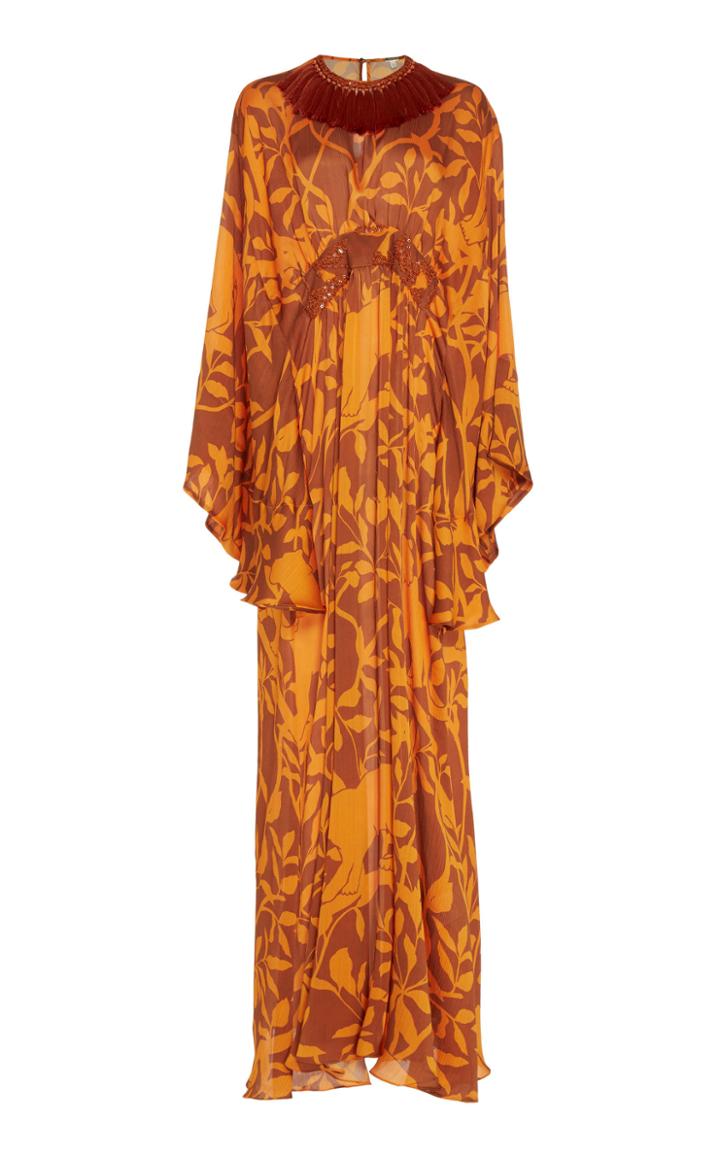 Johanna Ortiz Perpetual Existence Embellished Gauze Maxi Dress