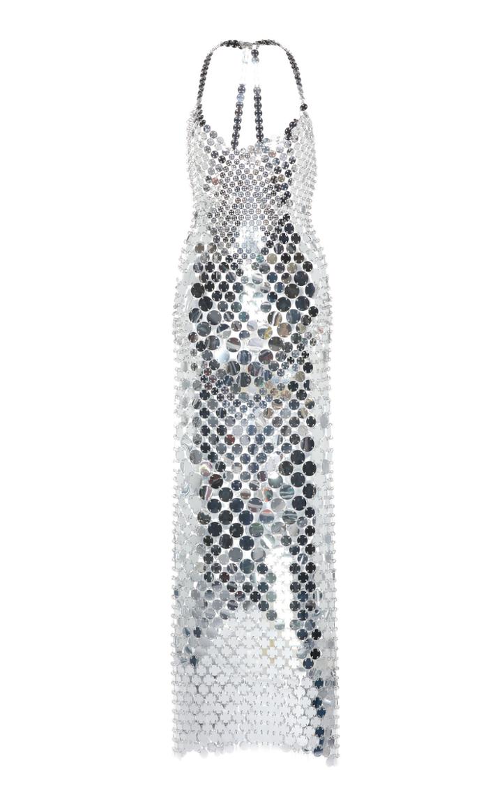 Paco Rabanne Halter Back Sequin Dress