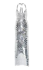 Paco Rabanne Halter Back Sequin Dress